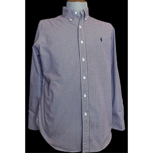 Ralph Lauren Men’s Classic Fit Button Down Shirt Sz. L Red/White/Blue Plaid - Picture 6 of 13